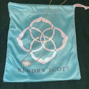 Elisa Gold Pendant Necklace In White Kyocera Opal